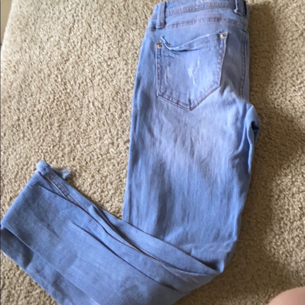 Light blue skinny jeans